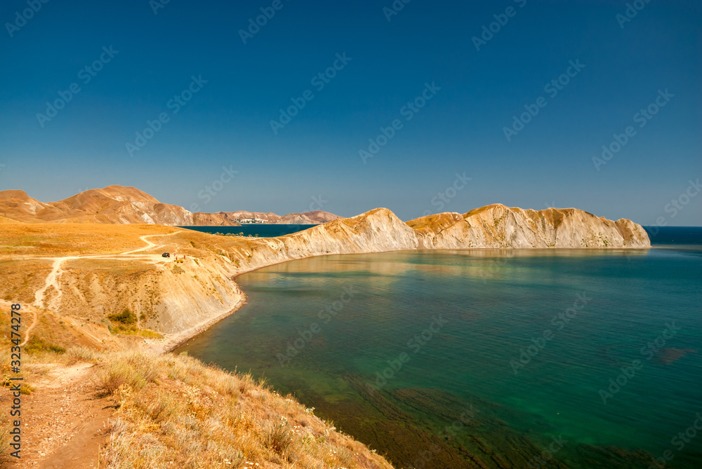 Nice summer Crimea Ukraine Black Sea coast landscape sunny day travel