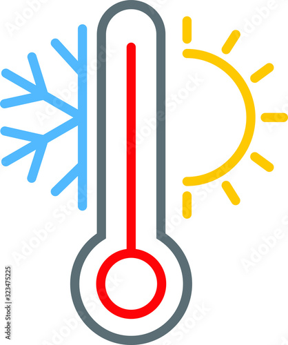 Cooling and heating system icon, vector