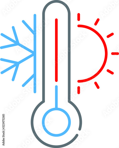 Cooling and heating system icon, vector