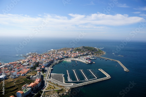  aerial view of the town of Muxia in Galicia