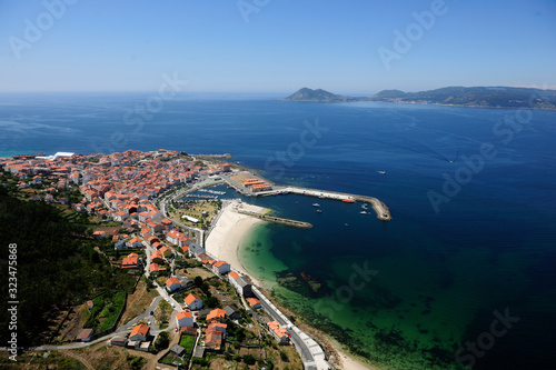  Aerial view Porto do Son in La Coruña, Galicia