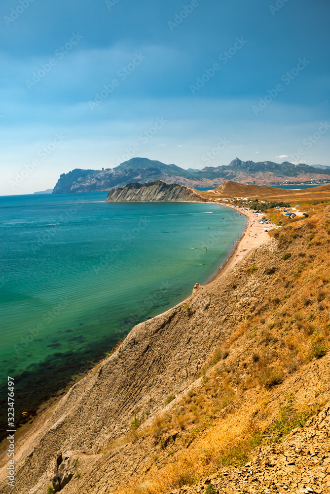 Nice summer Crimea Ukraine Black Sea coast landscape sunny day travel