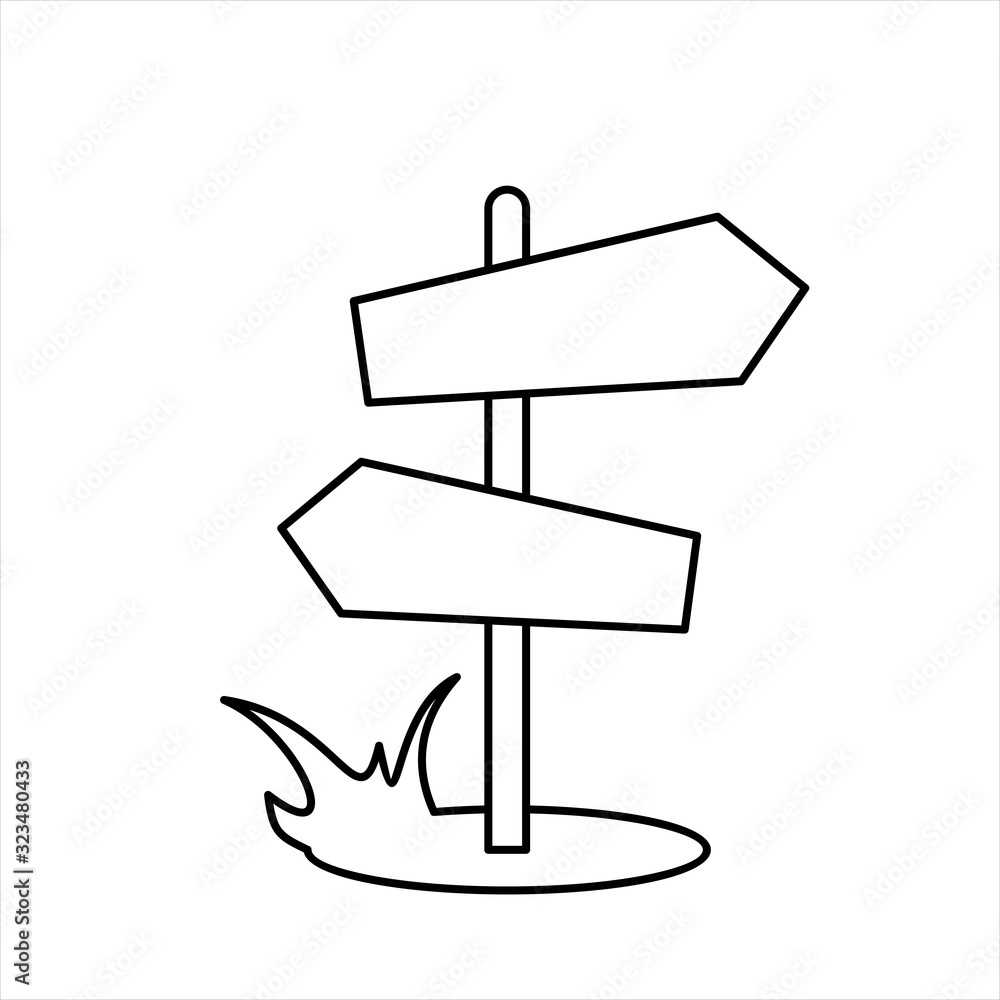 Blank direction sign vector isolated Blank direction sign vector isolated