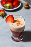 fresh strawberry yoghurt milkshake