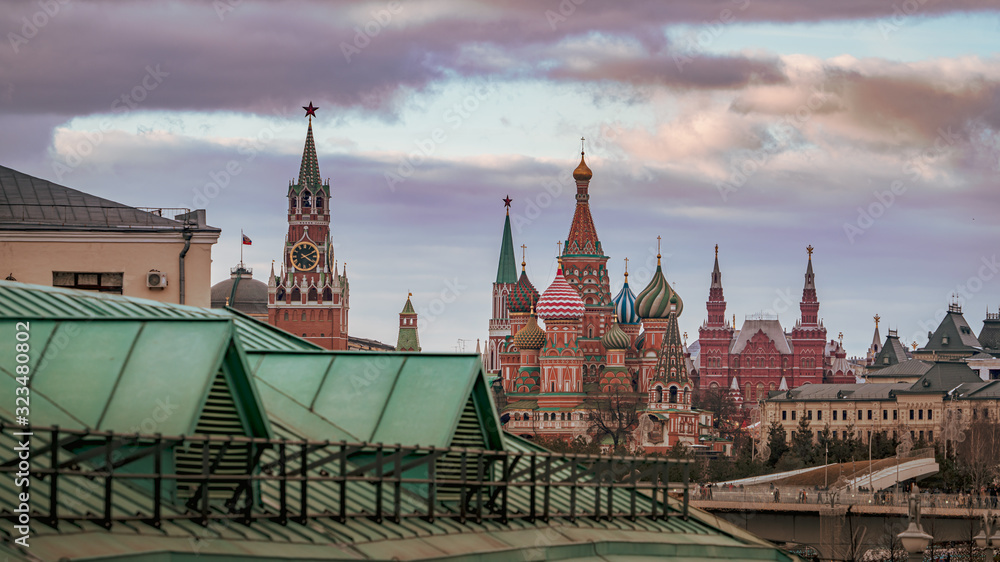 View of Kremlin in Moscow Russia