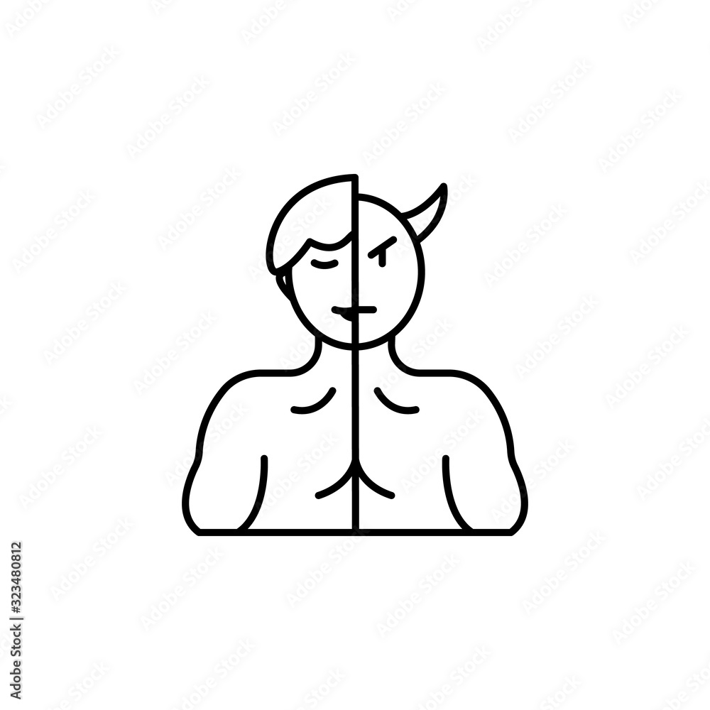character illustration line icon on white background character illustration line icon on white background