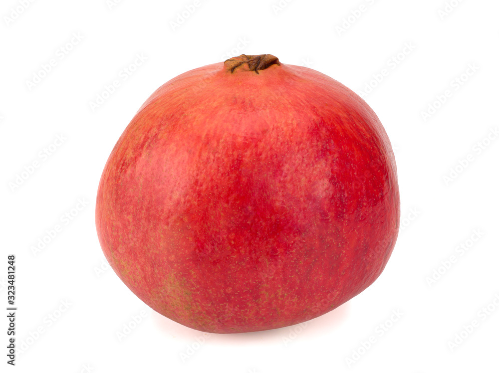 One Pomegranate isolated on a white background One Pomegranate isolated on a white background