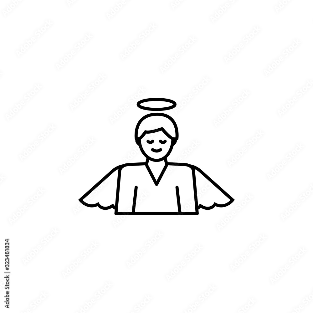 boy illustration line icon on white background boy illustration line icon on white background