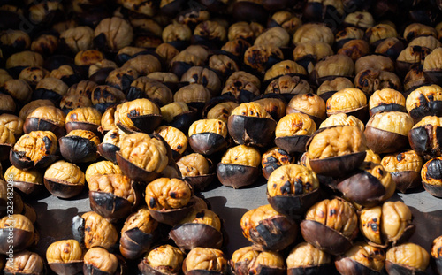 Roasted Chestnut kebab, a popular Turkish winter snack photo