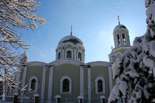 Winter St Serafim Church in the city of Donetsk photo