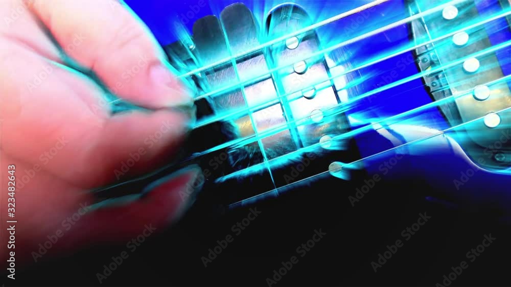 Guitarist Plays Rock Electric Guitar, Abstract Guitar, Close Up, Light Fx Guitarist Plays Rock Electric Guitar, Abstract Guitar, Close Up, Light Fx
