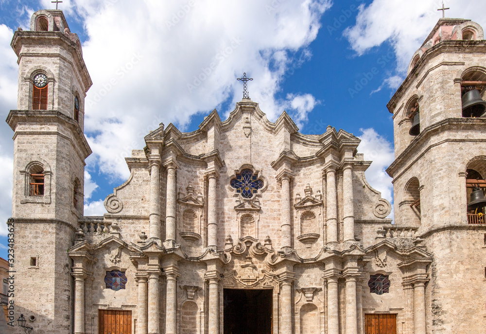 Central Havana Virgin Mary Cathedral located in the Cathedral Plaza in Old Havana historic center
