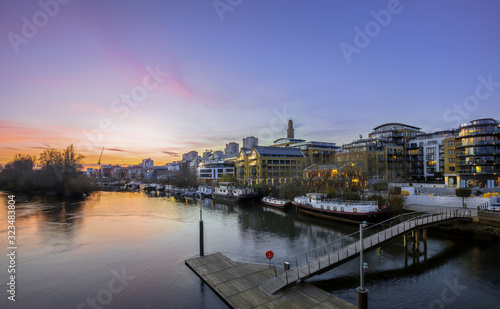 View from Kew Bridge  London at sunset