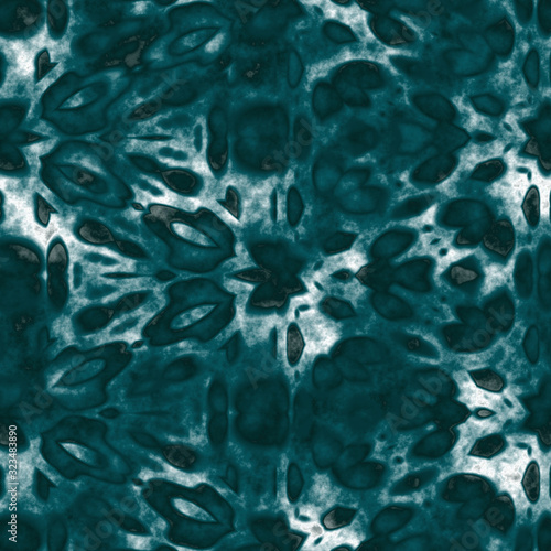 Bleached tie dye stain noisy grungy teal turquoise cloudy faded folk ethnic variegated digital filter rough distressed mottled graphic design. Seamless repeat raster jpg pattern swatch.