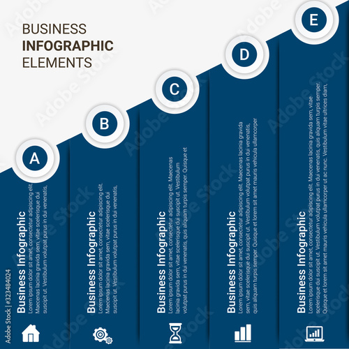 Presentation business infographic template with 3, 4, 5, 6 options. Vector illustration.