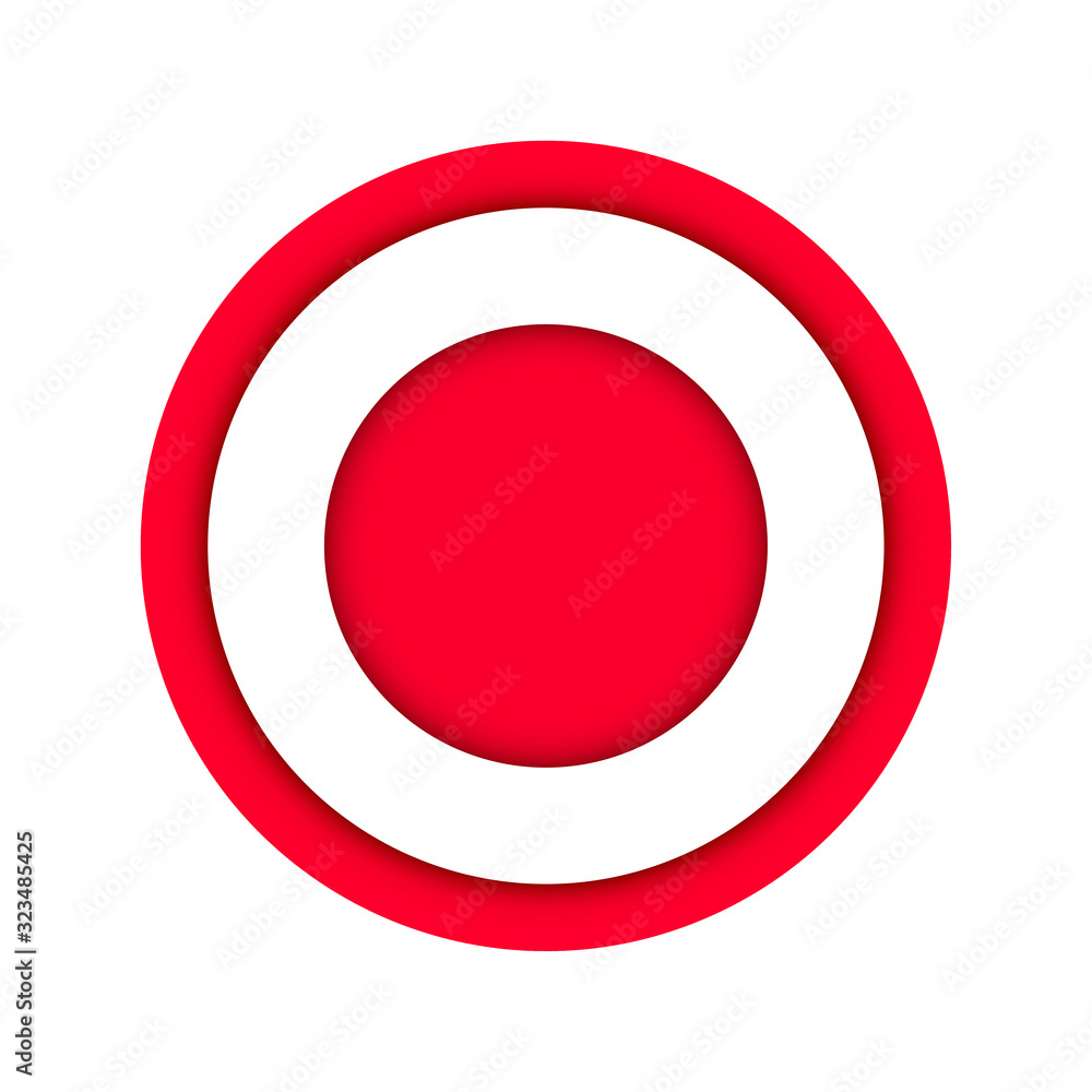 Isolated realistic red circle Isolated realistic red circle