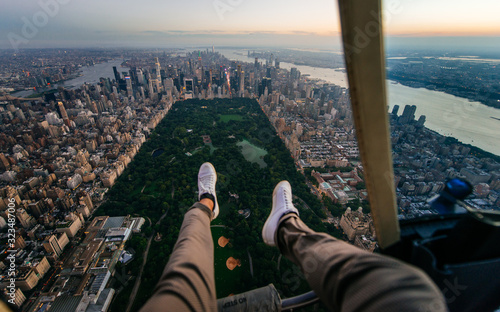 New york and Manhattan view from the helicopter