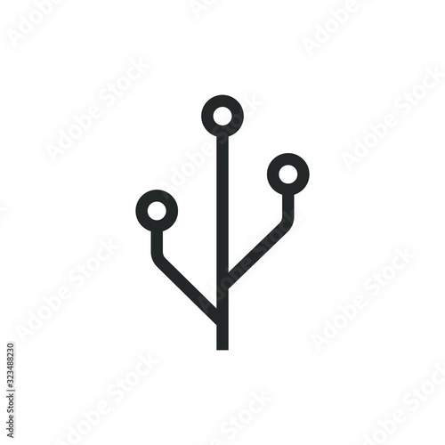 usb icon with flat style design