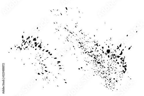 Black paint splatter isolated. Vector texture set