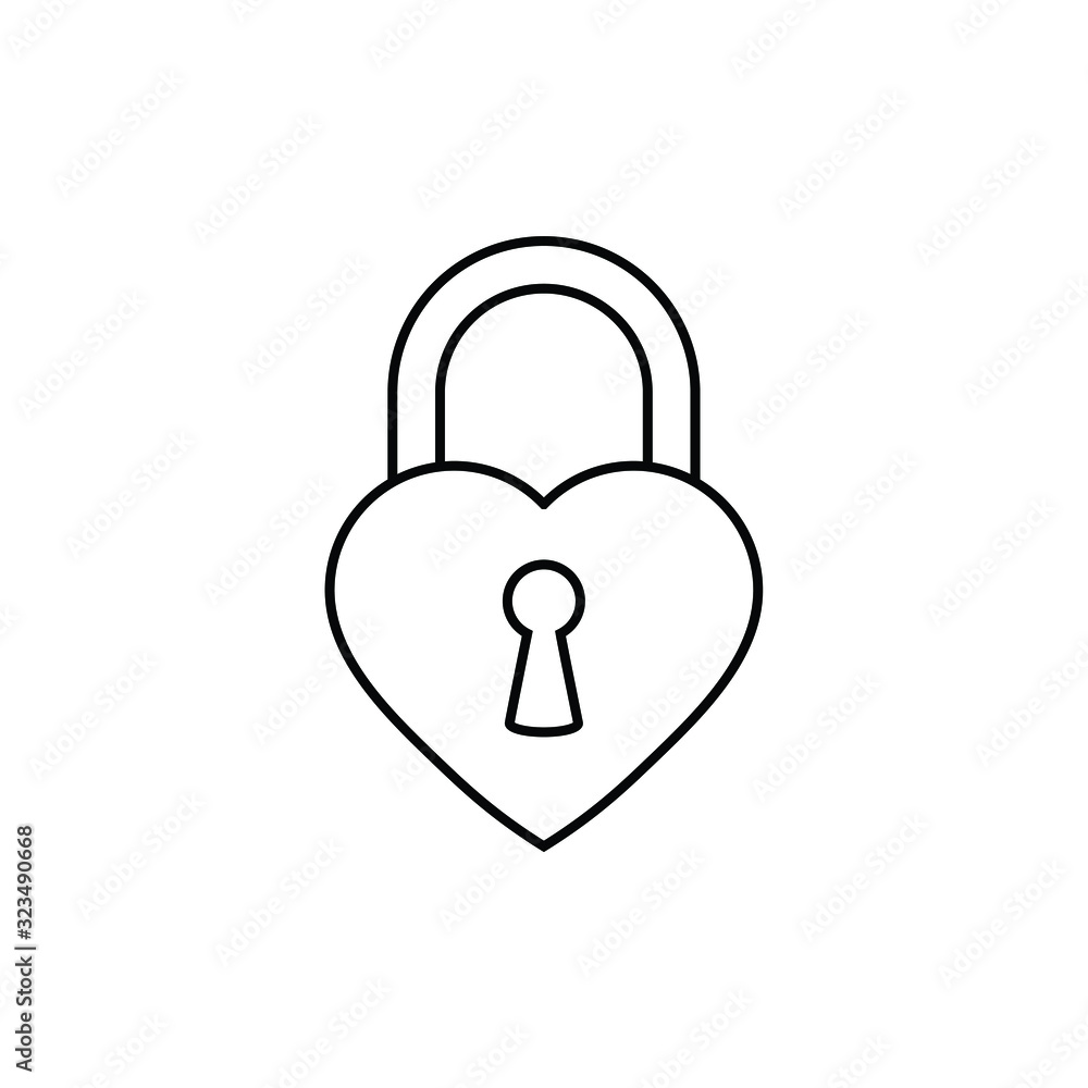 lock icon heart shape lock sign love symbol vector lock icon heart shape lock sign love symbol vector