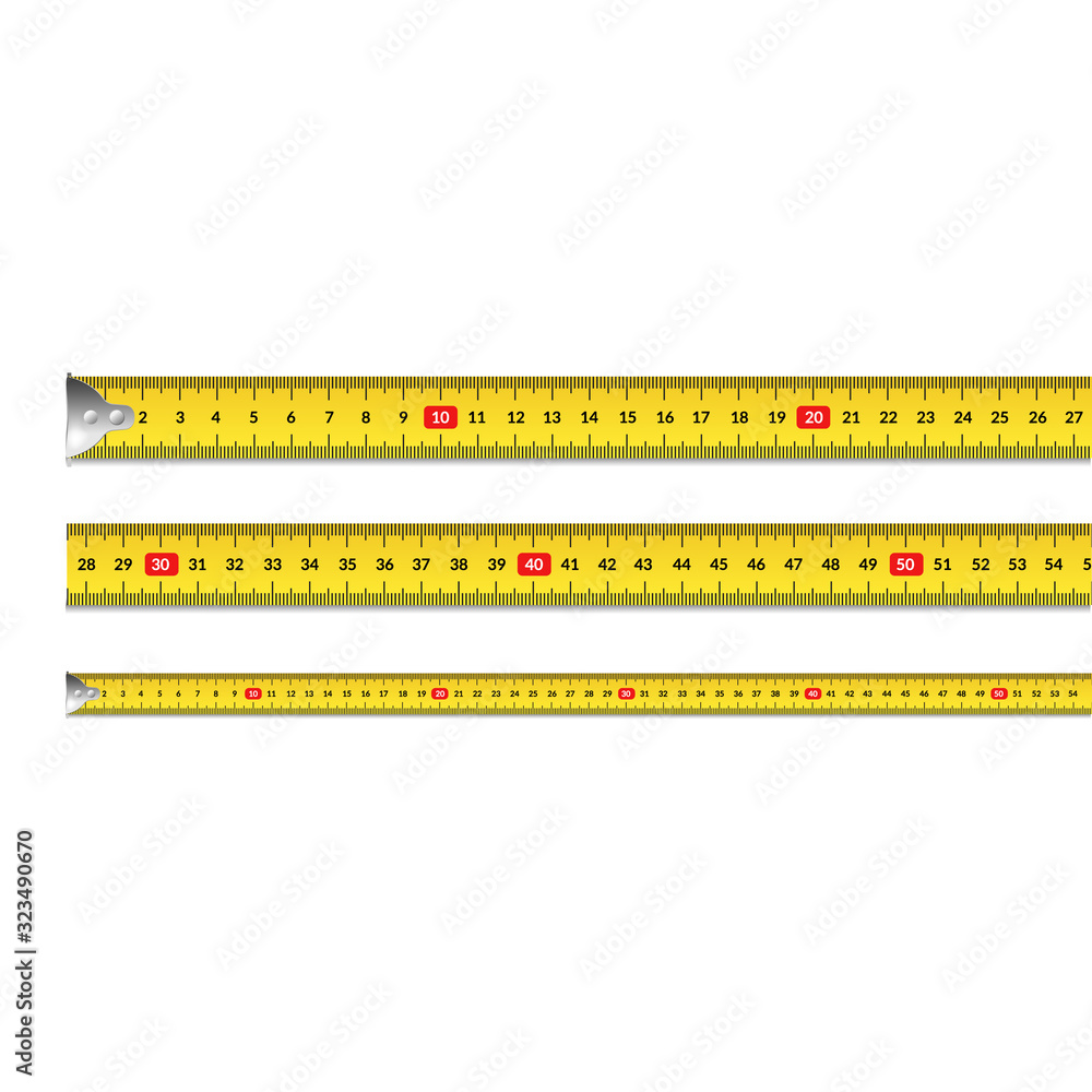 Realistic 3d Detailed Measuring Tape Set. Vector Realistic 3d Detailed Measuring Tape Set. Vector