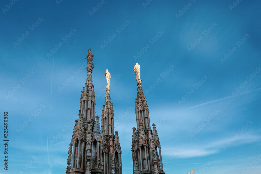 statues carved for a catholic church in europe