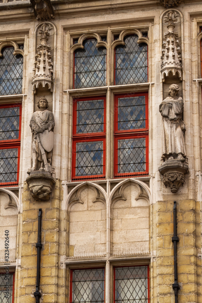 Provincial Hof window in Bruges, Belgium
