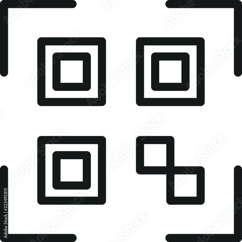 QR code icon, vector illustration