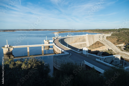 alqueva dam in portugal on the guardiana river photo