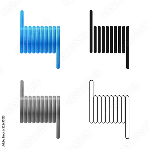Vector illustration of metal and spiral sign. Web element of metal and flexible stock vector illustration.