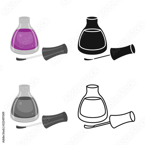 Isolated object of container and lacquer symbol. Graphic of container and bottle vector icon for stock.
