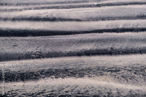 Horizontal pattern of lines in beach sand