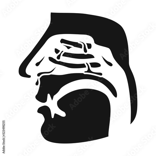 Nasopharynx vector icon.Black vector icon isolated on white background nasopharynx.