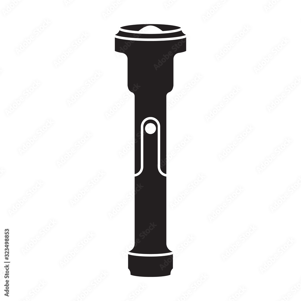 Flashlight vector icon.Black,simle vector icon isolated on white background flashlight . Flashlight vector icon.Black,simle vector icon isolated on white background flashlight .