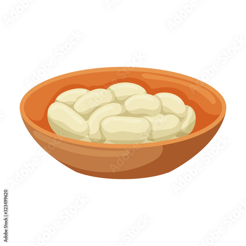 Bowl of bean vector icon.Cartoon vector icon isolated on white background bowl of bean.