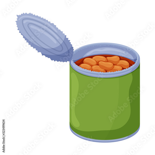 Can of bean vector icon.Cartoon vector icon isolated on white background can of bean .