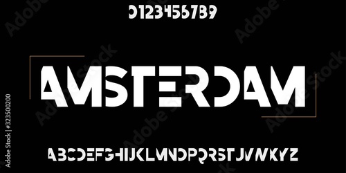 font alphabet digital  modern alphabet and number fonts. Typography vector  creative font 