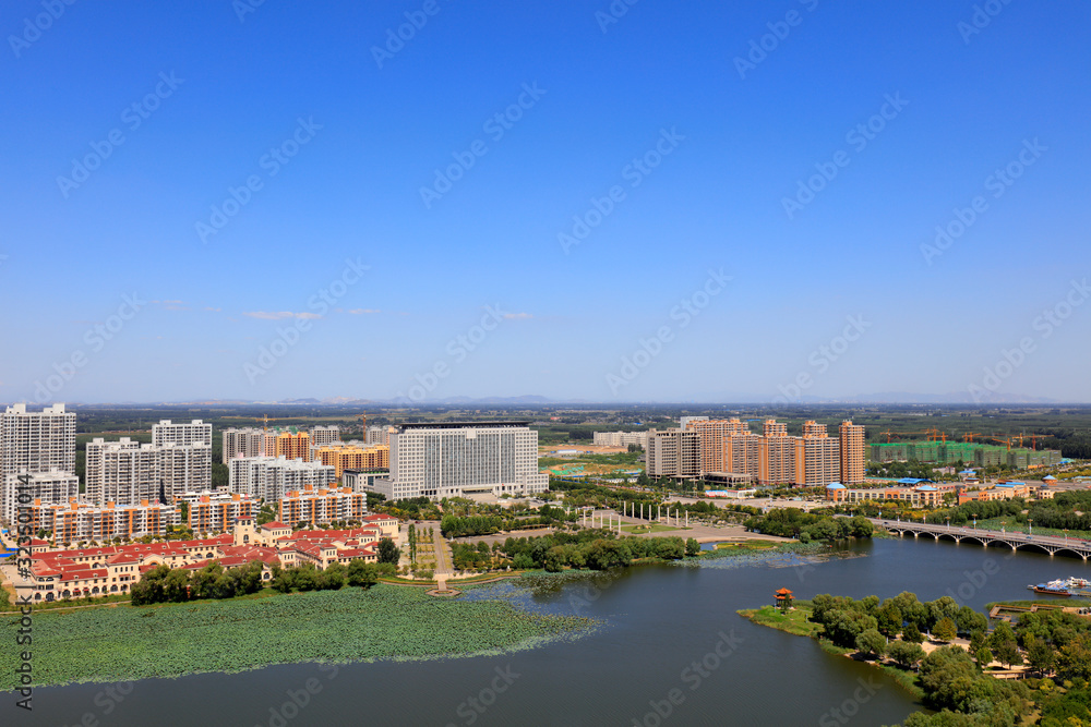 Obraz premium waterfront city architectural scenery, China