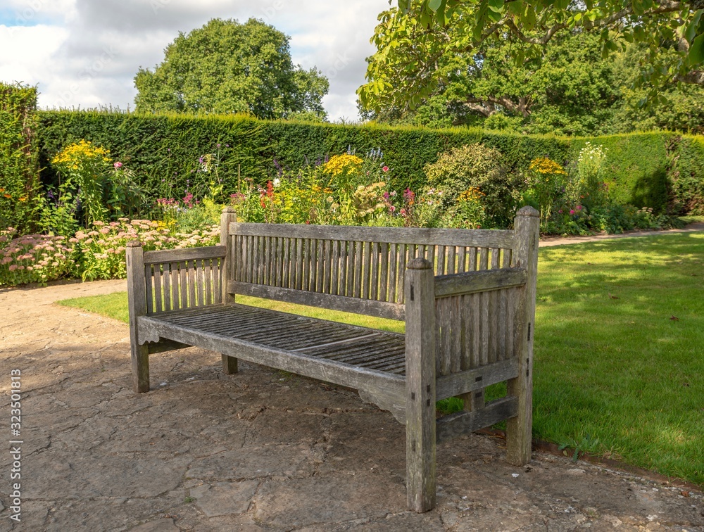 Old bench in the park during sunny day. Old bench in the park during sunny day.