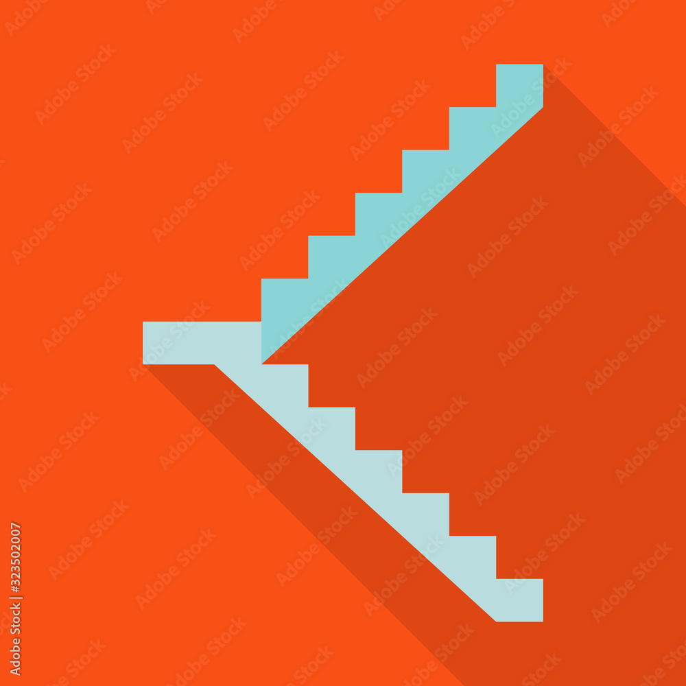 Fototapeta premium Metal staircase vector icon.Flat vector icon isolated on white background metal staircase.