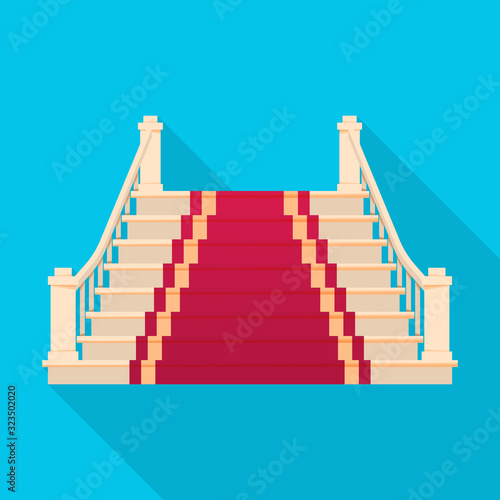 Staircase with carpet vector icon.Flat vector icon isolated on white background staircase with carpet.