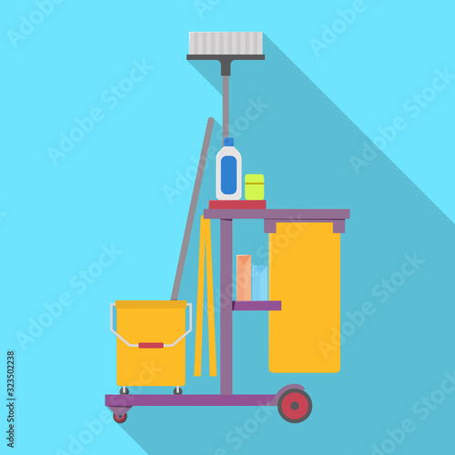 Cleaning of trolley vector icon.Flat vector icon isolated on white background cleaning trolley.