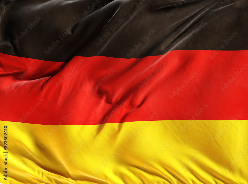 Flag of Germany close-up. 3D illustration. Flag of Germany close-up. 3D illustration.
