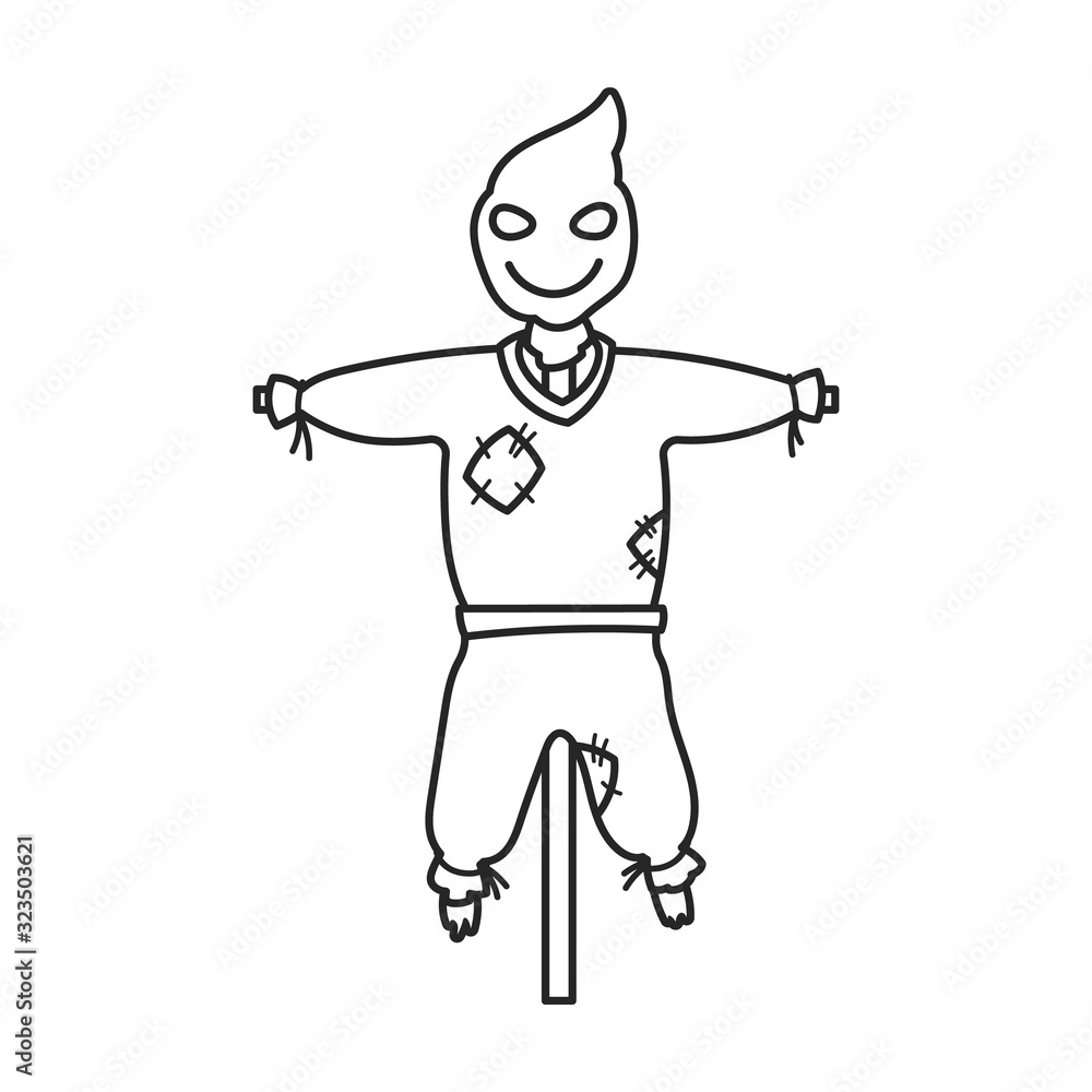 Scarecrow vector icon.Outline vector icon isolated on white background scarecrow. Scarecrow vector icon.Outline vector icon isolated on white background scarecrow.