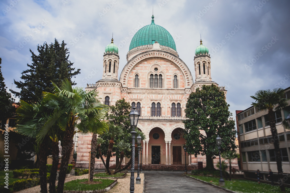 View of The Great Synagogue of Florence or Tempio Maggiore in italian, Florence, Tuscany, Italy View of The Great Synagogue of Florence or Tempio Maggiore in italian, Florence, Tuscany, Italy