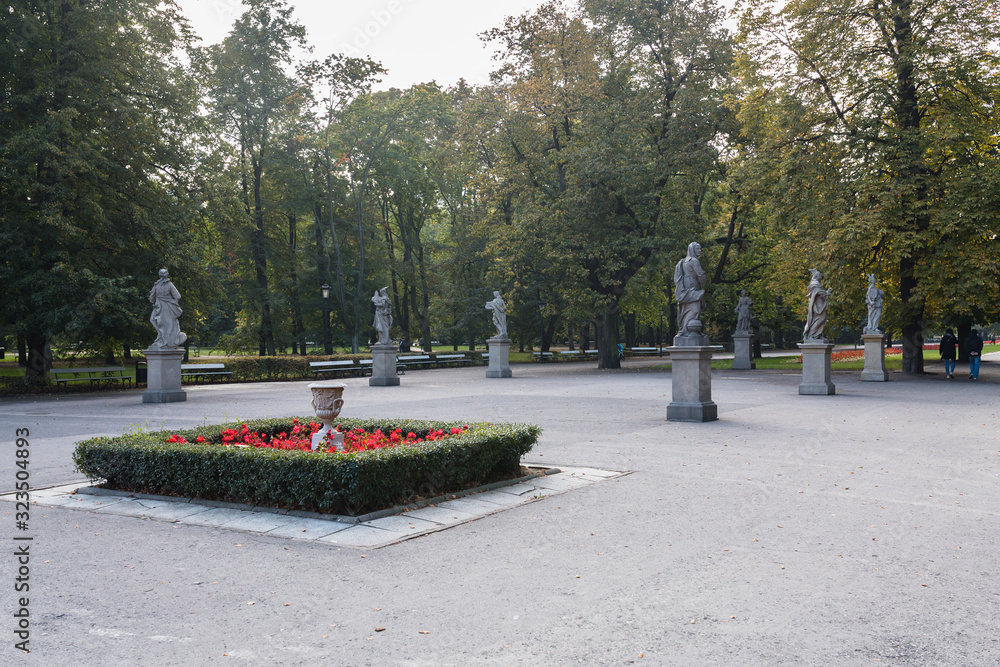 Sculptures in Ogród Saski, Warsaw, Poland