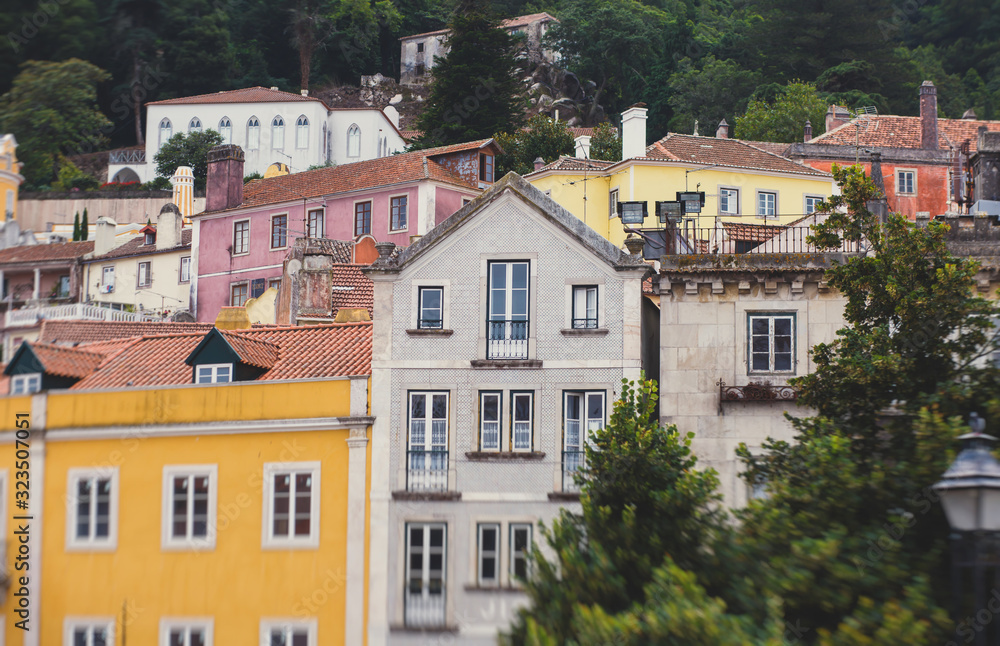 View of Sintra historical old town center, Portugal, Lisbon district, Grande Lisboa