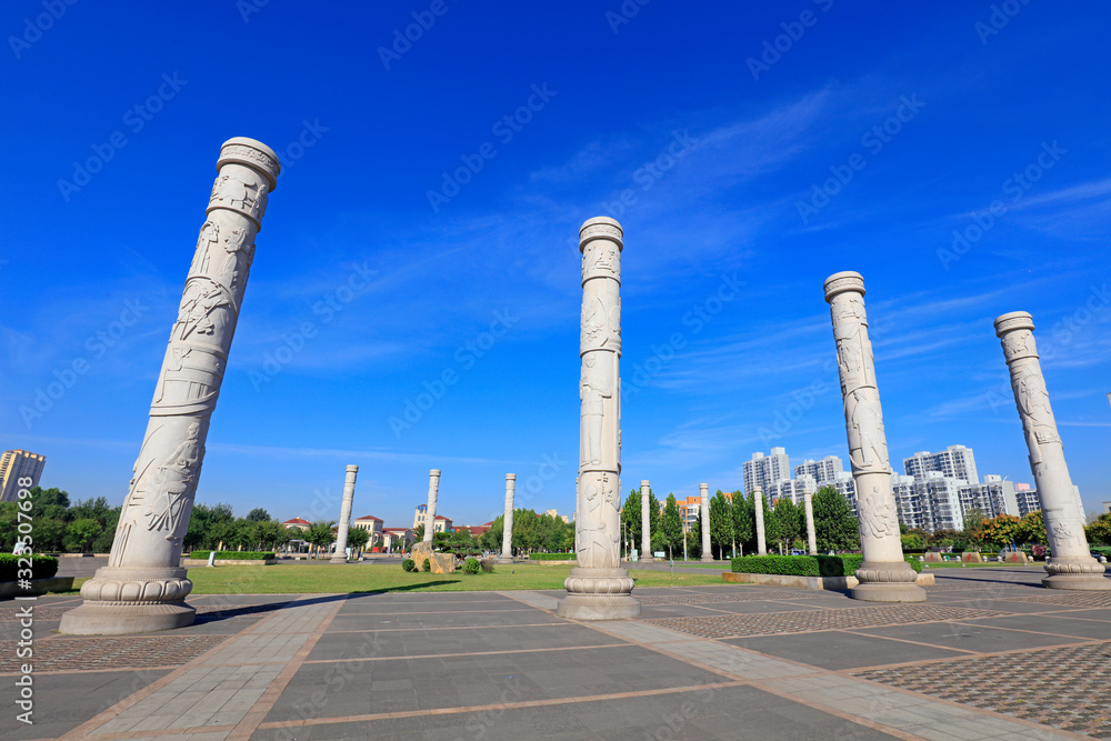 Building Scenery of Huimin Square, Luannan County, Hebei Province, China