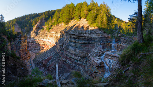 Panoramic view on Bletterbach gorge in South Tyrol, Alto Adige, ITALY