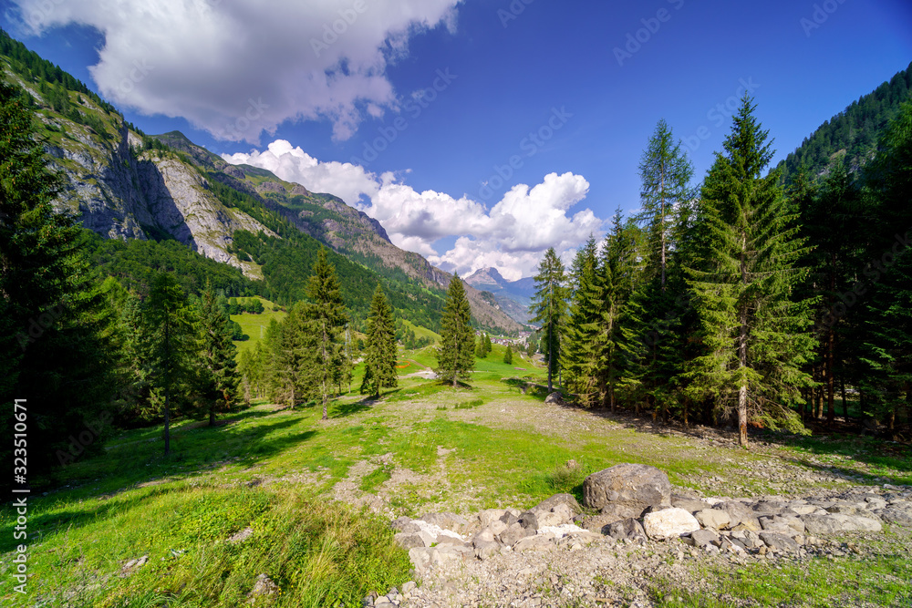 View of La Villa alpine village in Dolomites Mountains, South Tyrol, Italy